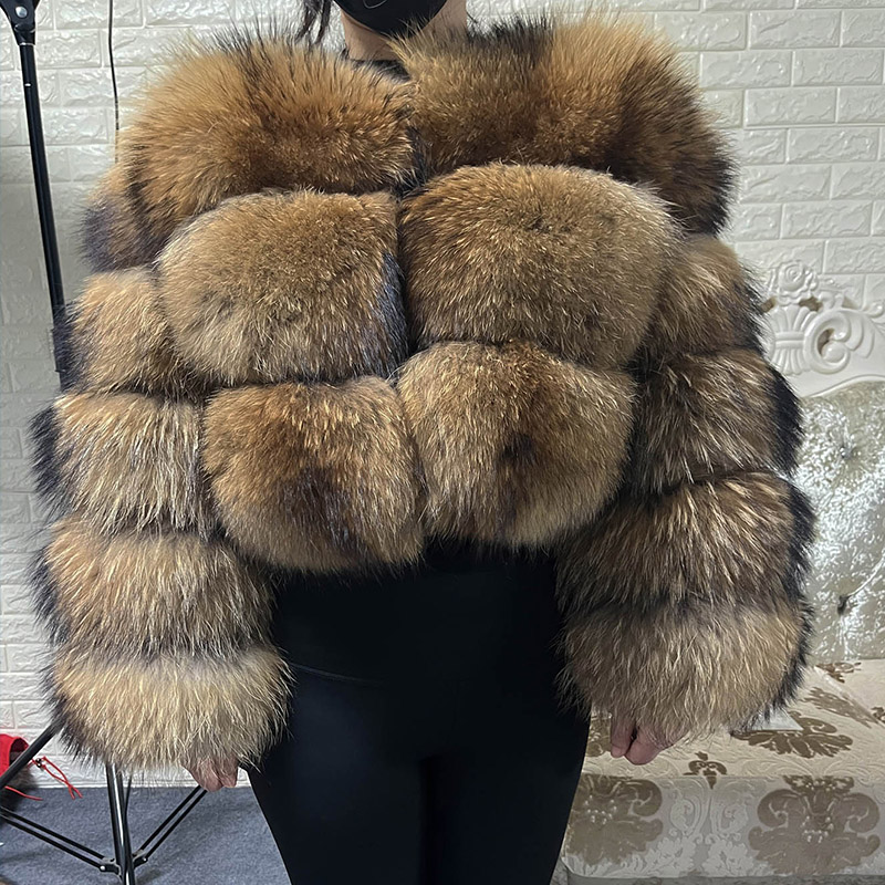 Winter Clothing Stores - Artı Boyutu Üstleri Kahverengi Kürk Maomaokong