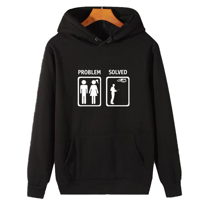 Winter Clothing Essential - Problem Çözüldü Moda Grafik Baskılı Kapüşonlu