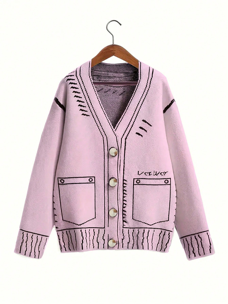 Winter Clothing Stores - Artı Boyutu kadın Düğmeli Hırka Sonbahar