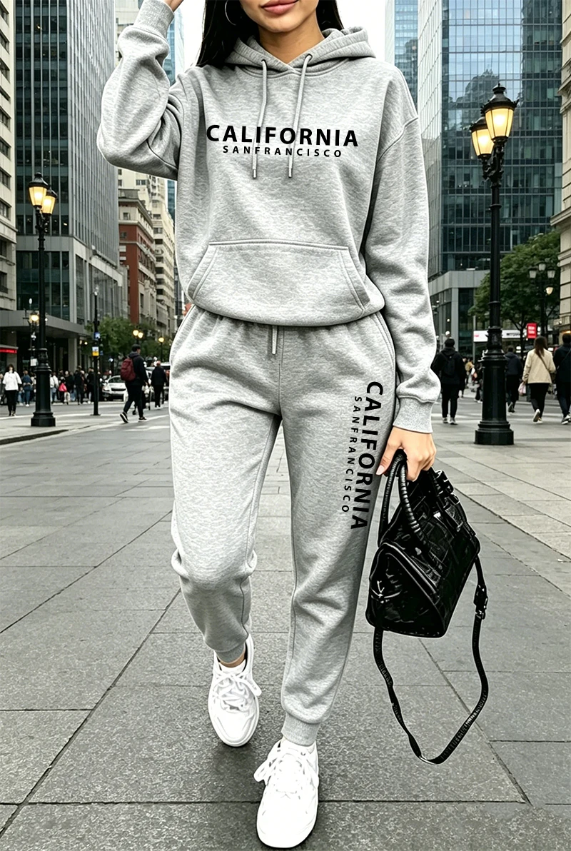 Winter Clothing Outdoor - Kaliteli Kadın Eşofman Takımı Baskılı Günlük