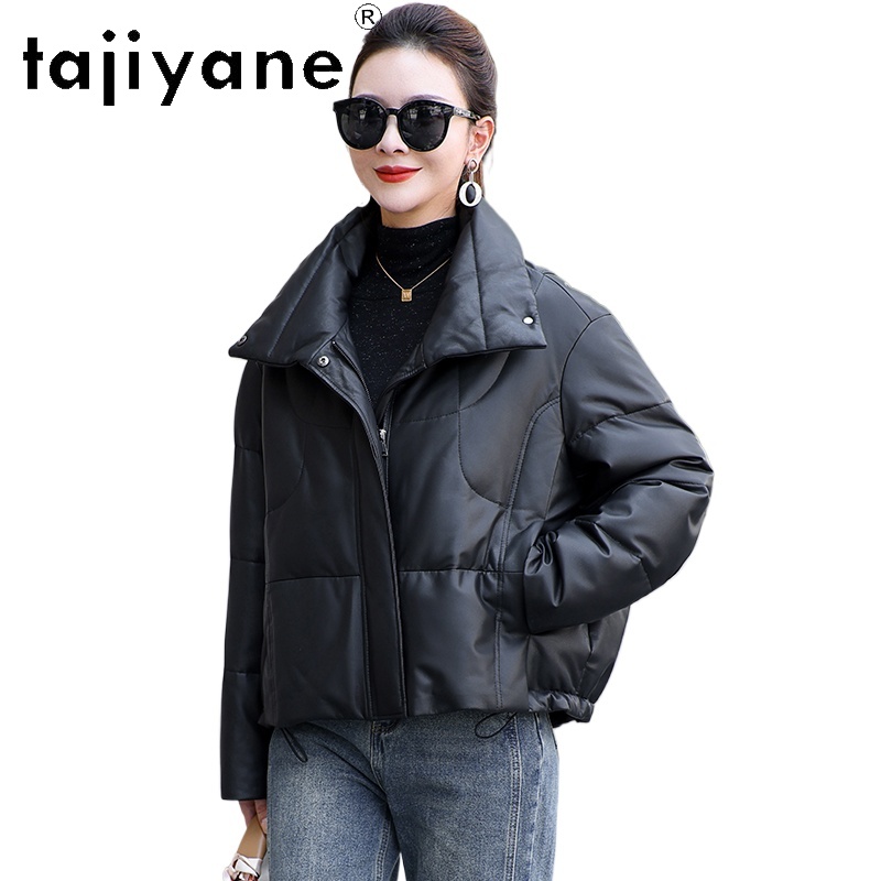 Puffer Jacket Women Down - TAJIYANE Gerçek Koyun Derisi Kaz Tüyü