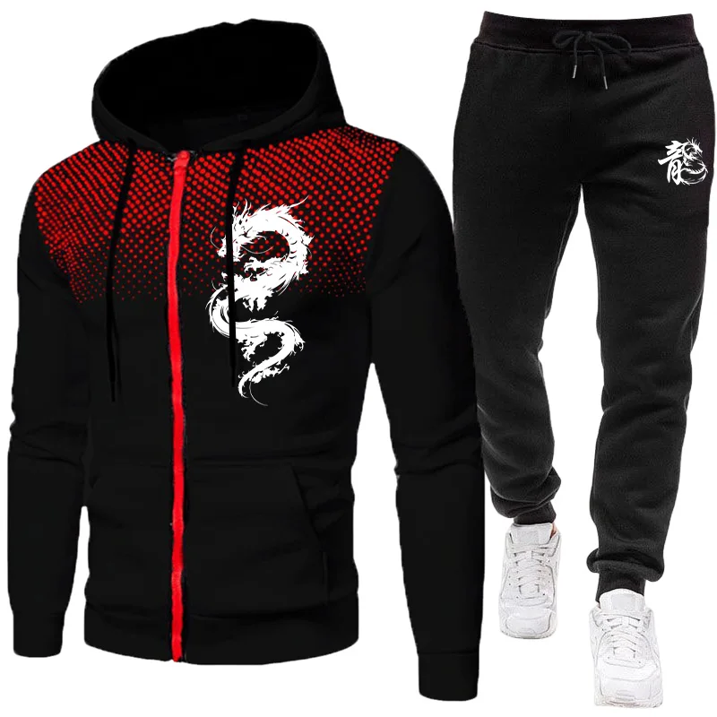 Winter Clothing Outdoor - Erkek Paris Ejderha Desenli Moda Baskılı